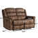 Natane 63.8" Wide Contemporary Super Soft Brown Microfiber Manual Reclining Loveseat Sofa with Pillow Top Arms