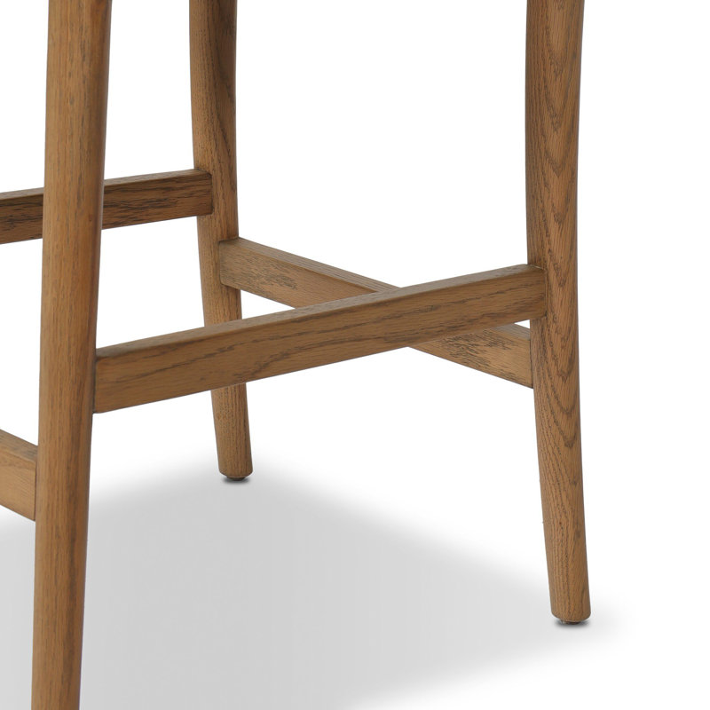 Tova Upholstered Stool, Light Buff Oak