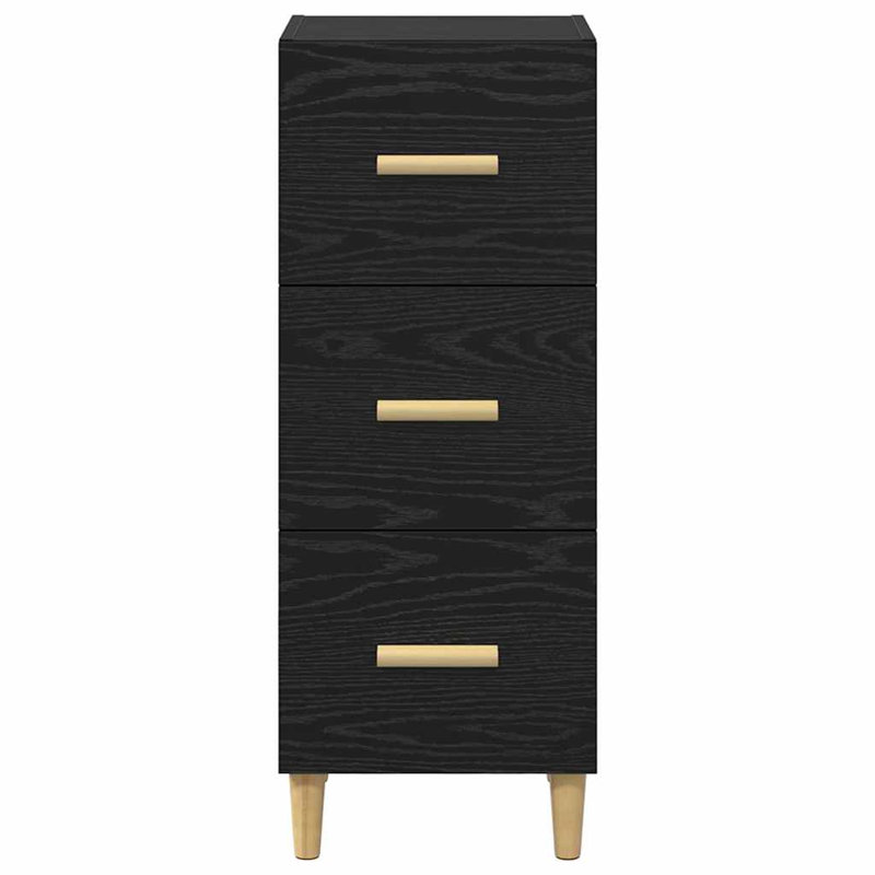 Sideboard Engineered Wood Side Cabinet Home Organiser, Black Oak
