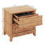 Table de chevet en bois avec 3 tiroirs, table d'appoint multifonctionnelle avec poignée en métal, armoire de rangement avec pieds en bois, ensemble de deux