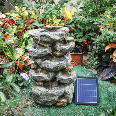 Rock Fountain with Lights
