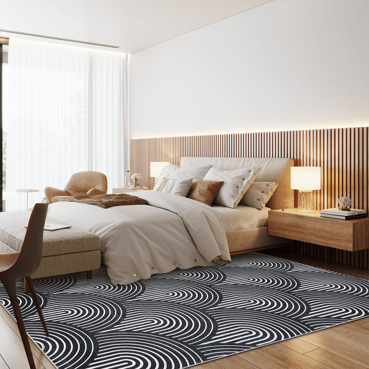 Jiaqi Washable Abstract Indoor Rug