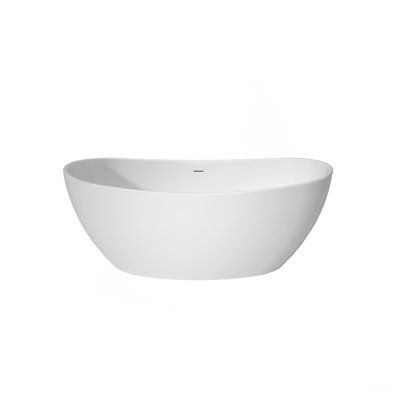 Acrylic Free Standing Tubs 60"-Luxury Spacious, Modern Deep Soaking Bath-Tubs,White
