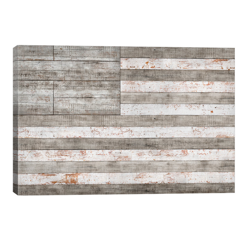 Stars And Stripes In White by Diego Tirigall - Wrapped Canvas Print, 152.5 cm H x 101.5 cm W