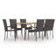 Maribella 6 - Person Acacia Solid Wood Patio Dining Set Rectangular Table-115456915-115456914