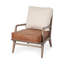  Fauteuil en cuir beige et brun