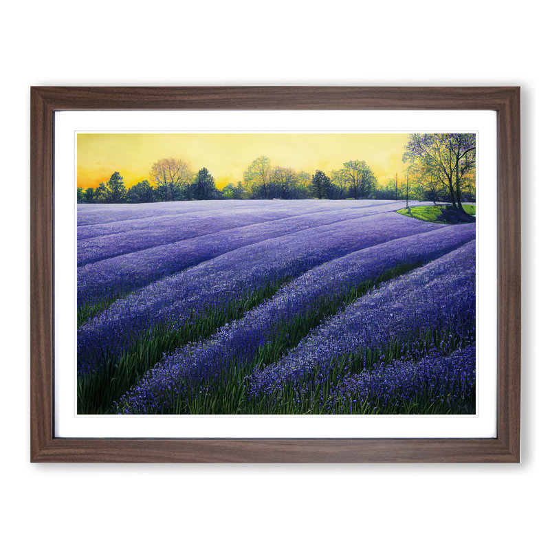 Glorious Bluebell Field - Framed Print, 46cm H x 64cm W x 2cm D, Walnut