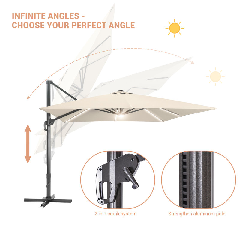 Parasol suspendu en porte-à-faux 121,7 po Serine, Sable