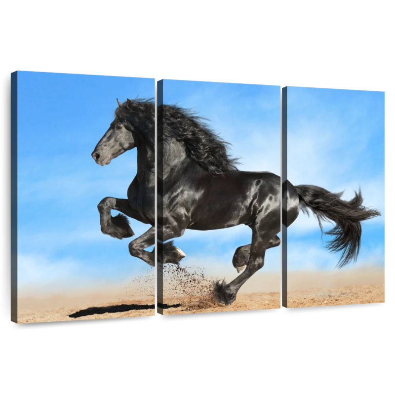 Cheval frison Brampt, H 24 po x l 38 po
