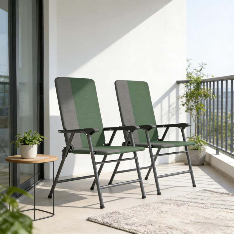 Ensemble de chaises d'extérieur, chaises de jardin à dossier haut, chaises de camping pliantes, ensemble de 2 chaises de patio