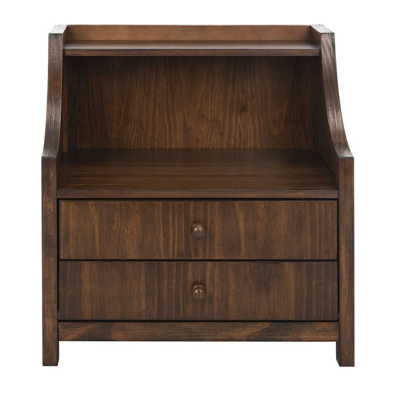 Table de chevet 2 tiroirs Busey, Acajou