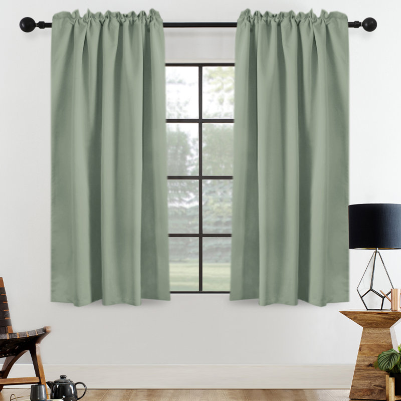 Blackout Solid Back Tab/Rod Pocket Bedroom Draperies Thermal Insulated Window Treatment Panels Room Darkening Blackout Drapes for Living Room