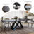 63"-94"Modern Extendable Dining Table for 6-10, Matte Black Kitchen Table with Black Carbon Steel Legs