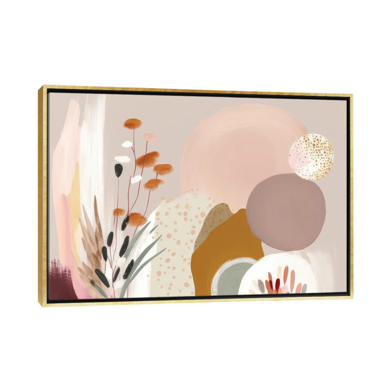 Beautiful Nature Forms, Gold Floater Framed Canvas, No Mat, 18" H x 26" W x 1.5" D