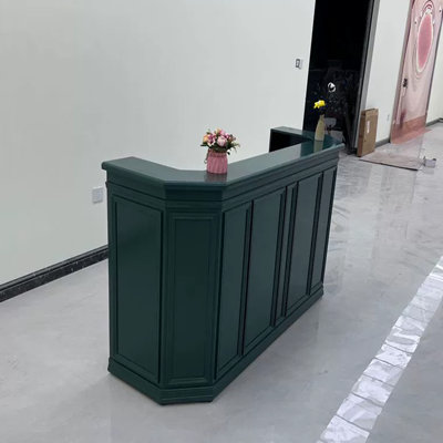 Retro Rectangular Manufactured Wood Reception Desk