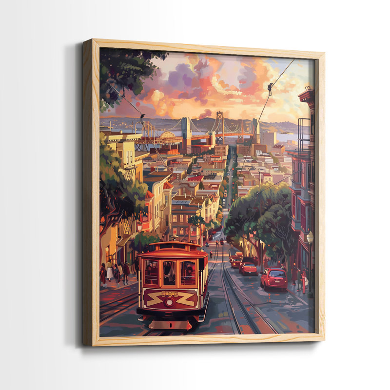 Paysages de la série Cccxl - reproduction encadrée de qualité supérieure - prête à être accrochée - aucun clou requis