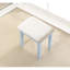 Table de coiffeuse en bois bleu et tabouret intrigant avec 3 tiroirs de rangement-130040583