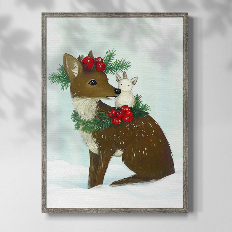 «Christmas Holiday Art XCVII», reproduction d'art encadrée - bois massif, H 11 po x l 9 po