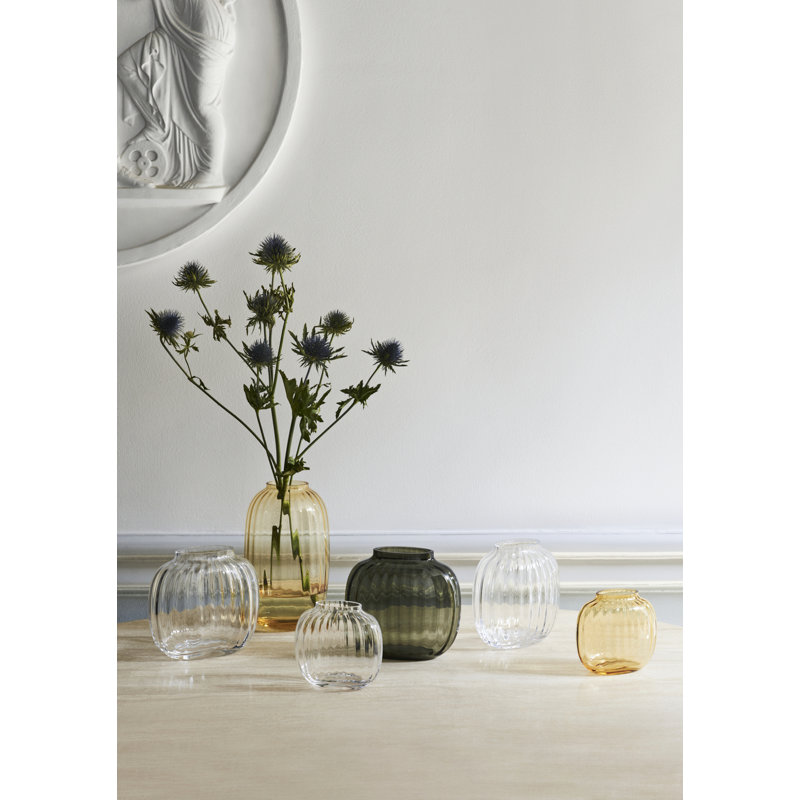 Primula Handmade Glass Table Vase, Clear, 6.9" H x 7.7" W x 7.7" D
