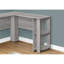 Bureau d'ordinateur de coin en L avec tablettes de rangement, stratifié gris ardoise, 47 po