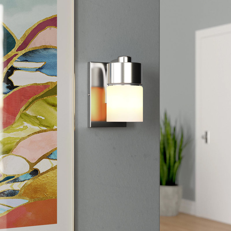 Applique murale à bras 1 lumière Amarissa, Nickel poli brossé