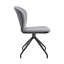 Chaise d'appoint de salle à manger en tissu gris et similicuir avec finition noire - ensemble de 2