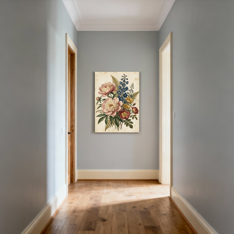 Bouquet floral, ensemble de 1 reproduction d'art sur toile tendue, H 18 po x l 12 po