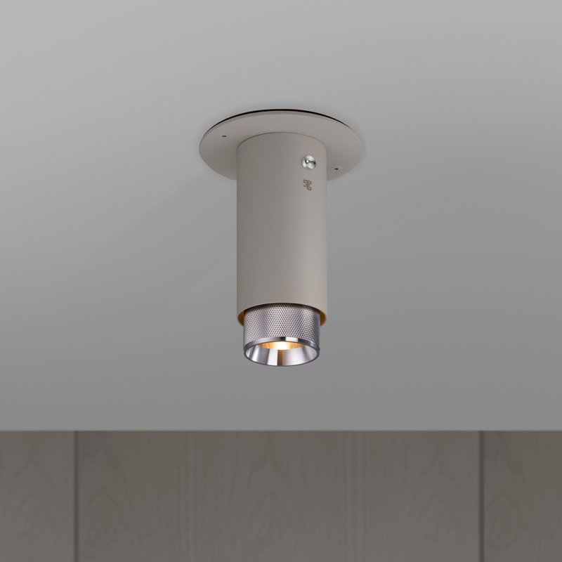 1 - Light Flush Mount, Steel, Stone