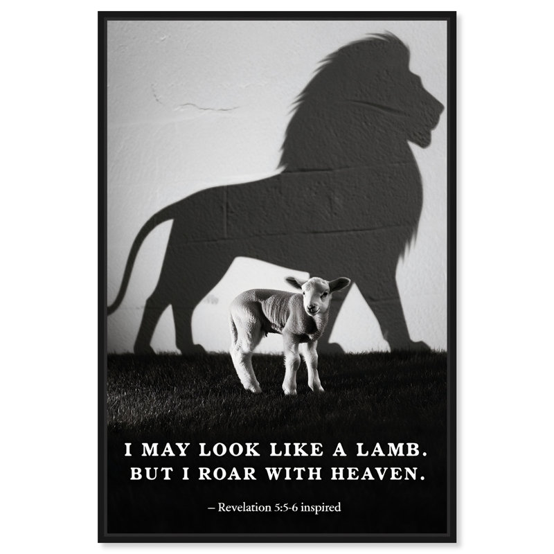  Art mural Roar with Heaven, 31"H x 21"W, Cadre noir