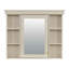 Armoire de rangement murale 35 po x 28 po avec porte miroir, armoire de salle de bain moderne avec miroir, armoire à pharmacie avec 6 tablettes ouvertes