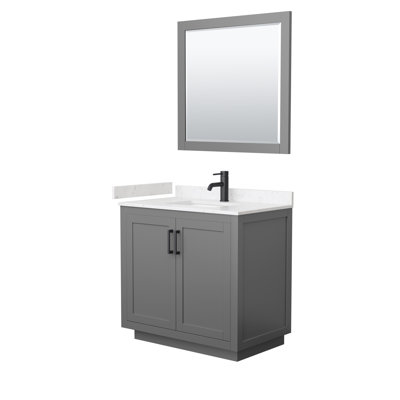 Miranda 36" Freestanding Single Bathroom Vanity with Cultured Marble Top with 34" Mirror