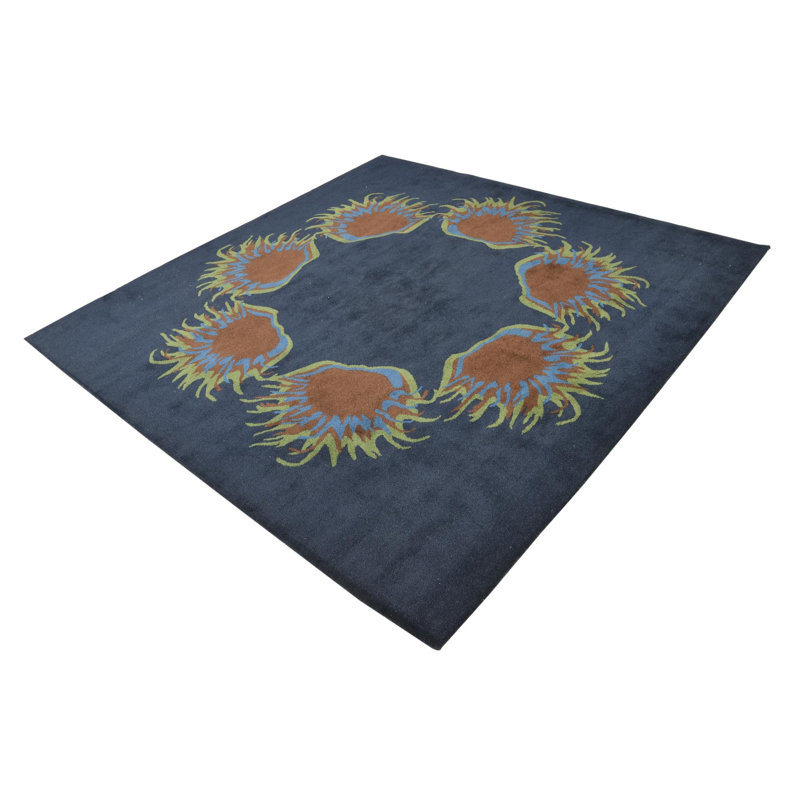 Tapis carré bleu marine Otto