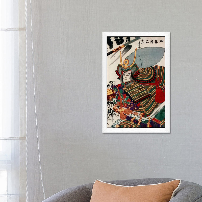 Kato Kiyomasa - Painting on Canvas, White Floater Framed, 101.6 cm H x 66.04 cm W