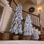 Ensemble de 6 sapins de Noël artificiels pré-illuminés et floqués – Sapins crayon artificiels de 90 cm / 135 cm / 180 cm avec 235 lumières DEL blanc chaud et multicolores, 11 modes d'éclairage et base en pot rustique en toile de jute – Décoration de Noël peu encombrante pour le salon, l'entrée et le porche