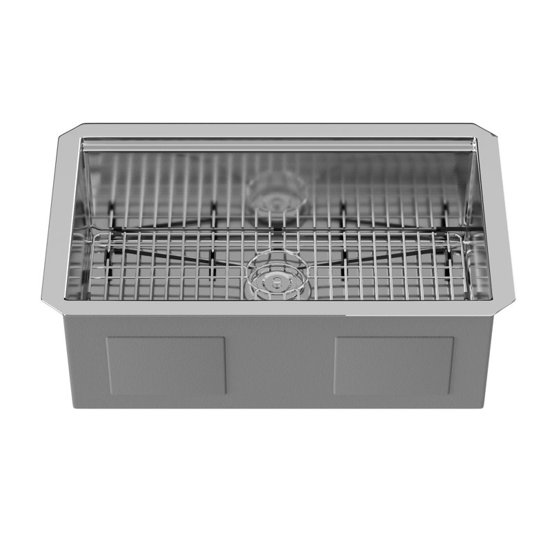 Deervalley 30" L Undermount Workstation Single Bowl Stainless Steel Kitchen Sink With Colander, Cutting Board, Strainer And Dish-Drying Rack, DV-1K0448