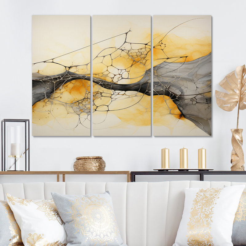 «Undefined Continuation liquid Retro Wavesii», ensemble d'art mural sur toile à formes abstraites, H 28 po x l 36 po x P 1 po