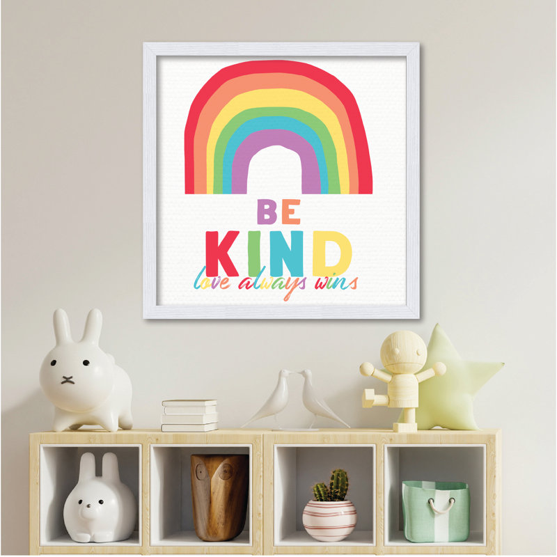 Be Kind Rainbow 16x16 Framed Board