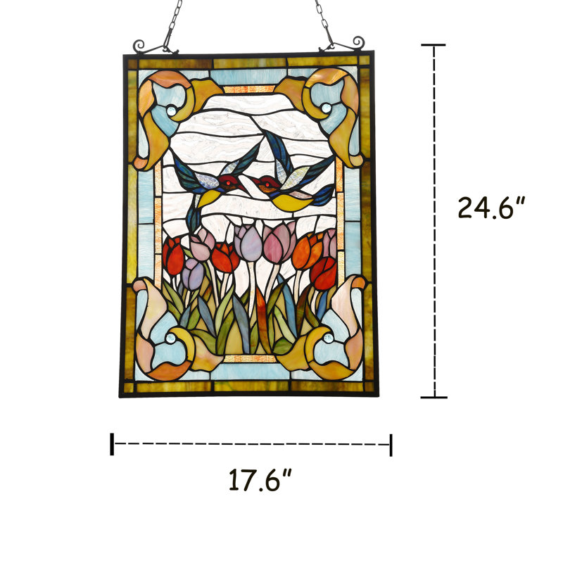 Panneau de fenêtre tulipes