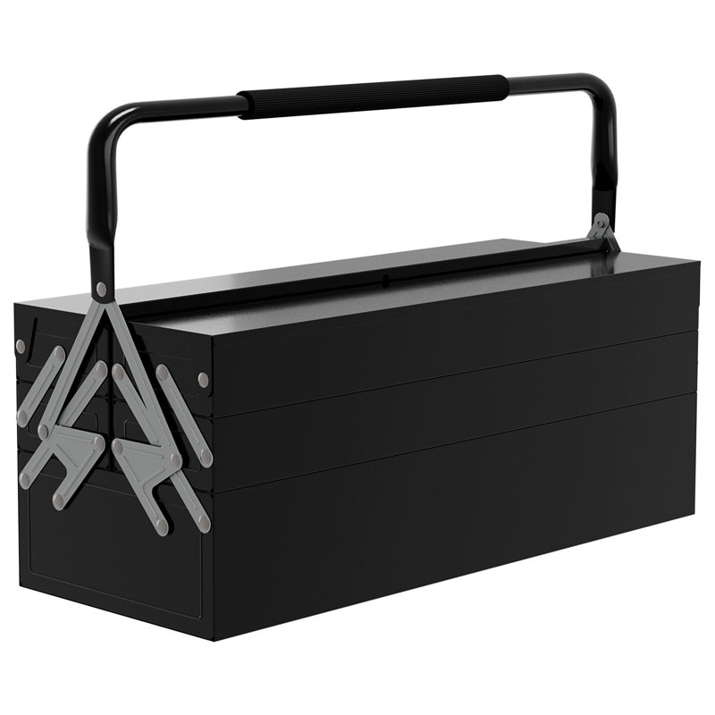 Armoire à outils en métal avec poignée, boîte à outils en métal, noir