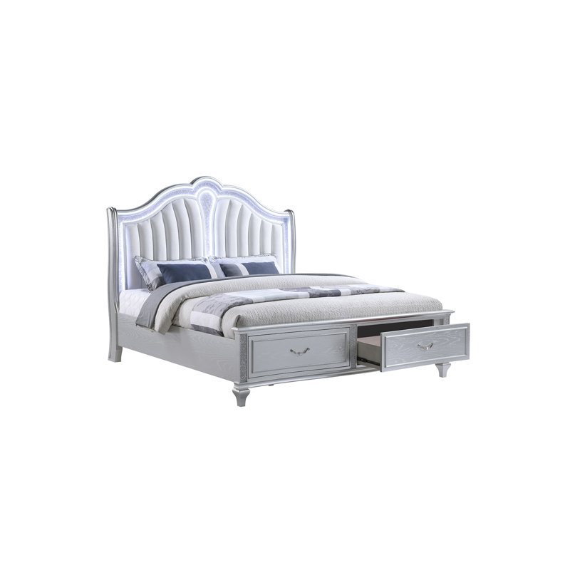 Motomitsu Upholstered Bed Silver, Queen