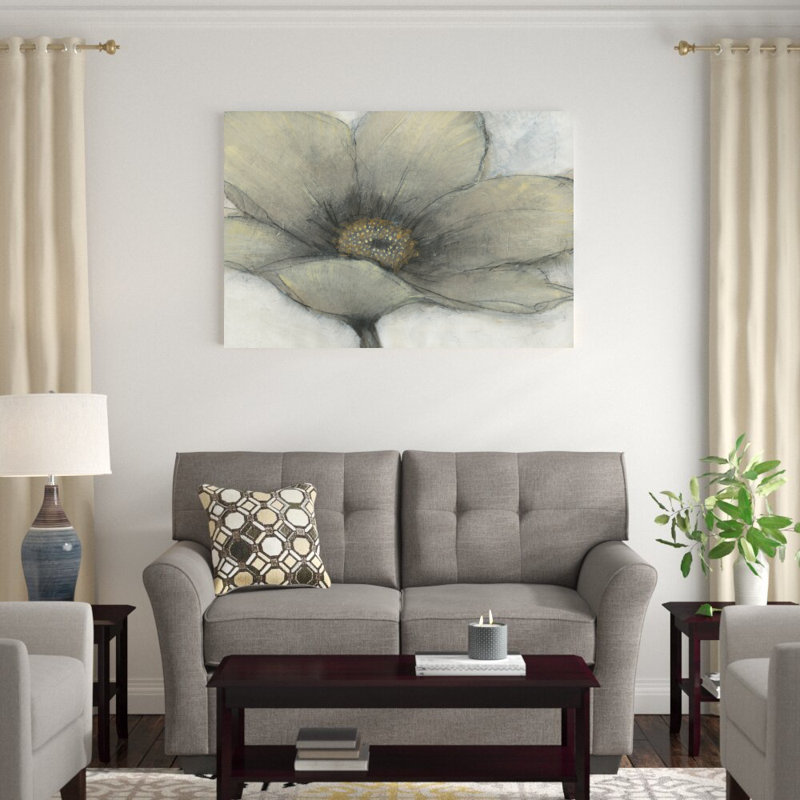 «Simple Cream Bloom II» par Timothy O 'Toole - peinture sur toile tendue, H 32 po x l 48 po