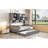 Full Size Daybed With Twin Trundle, Cabinet And Shelf In Gray Wood - Robust Size Trundle Unified Cabinet-Shelf Strong Space Managed-1564013139-1564013132