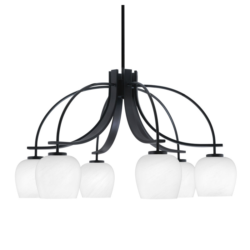 Lustre Cavella, Noir mat, H 17,75 po x l 30 po x P 30 po, 6
