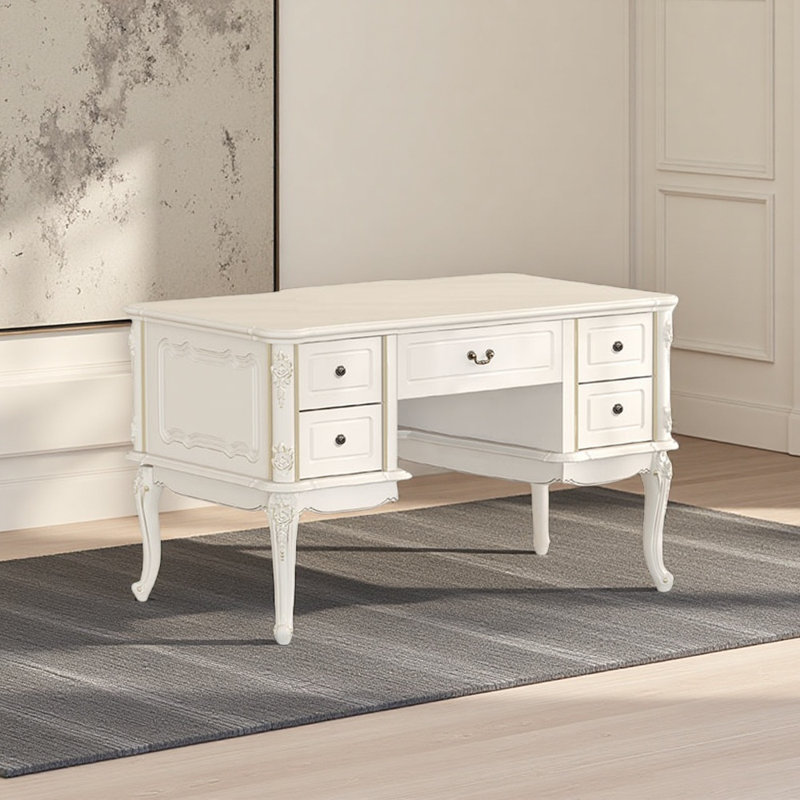 Bureau en bois massif de style européen, H 29,92 po x l 55,12 po x P 23,62 po