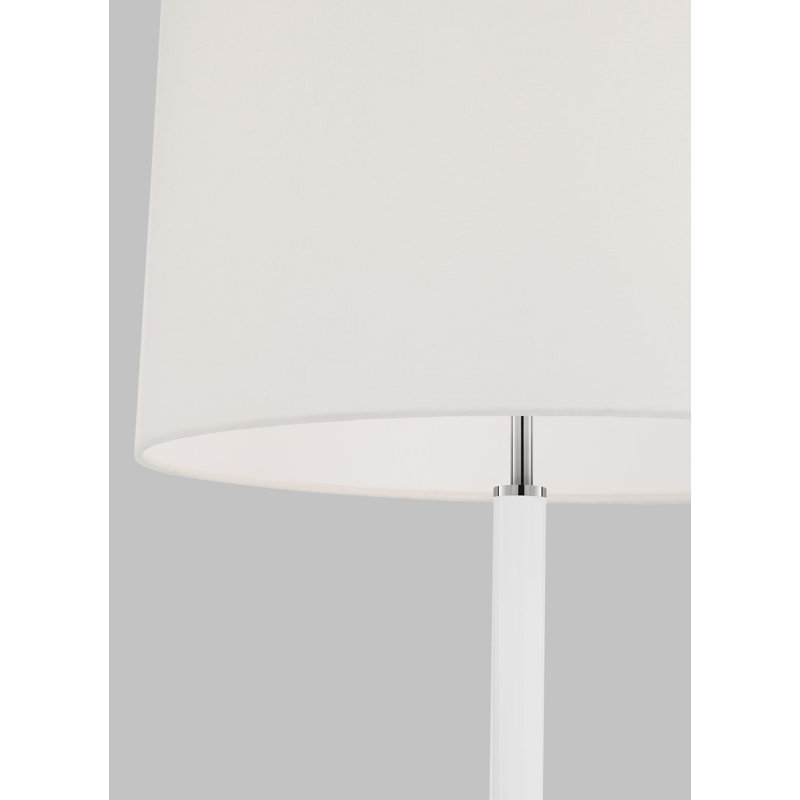 61.875'' Traditional Floor Lamp, Polished Nickel with Gloss White