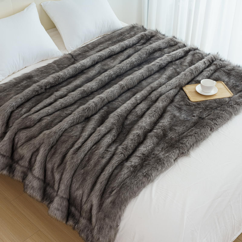 Asriel Throw Blanket, Grey, W130 x L150cm
