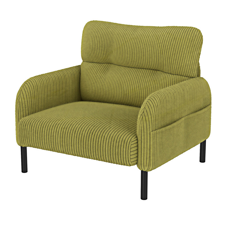 Upholstered Arm Chair, Olive Green