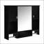 Armoire de rangement murale moderne 35 po x 28 po avec miroir et barre à serviettes, conception durable et écologique-961279385