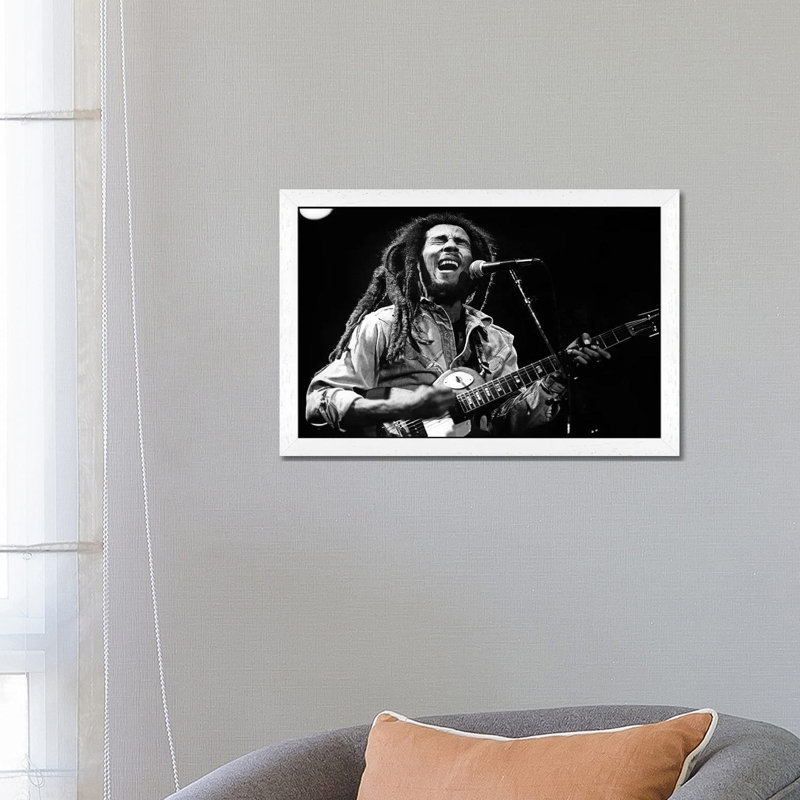 Bob Marley by Rue Des Archives - Print on Canvas, 66.04 cm H x 45.72 cm W, Brown Framed