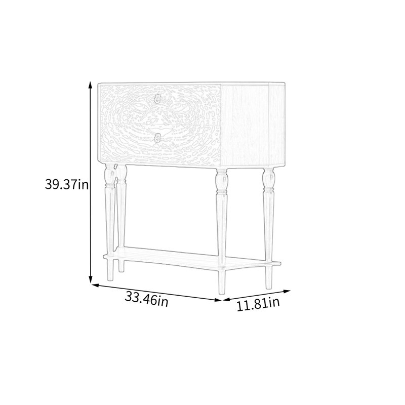 Spacious Storage Cabinet with Solid Pine Legs, Walnut